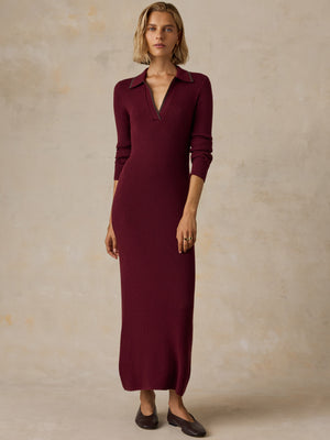 Throwback Sweater Dress - Merlot