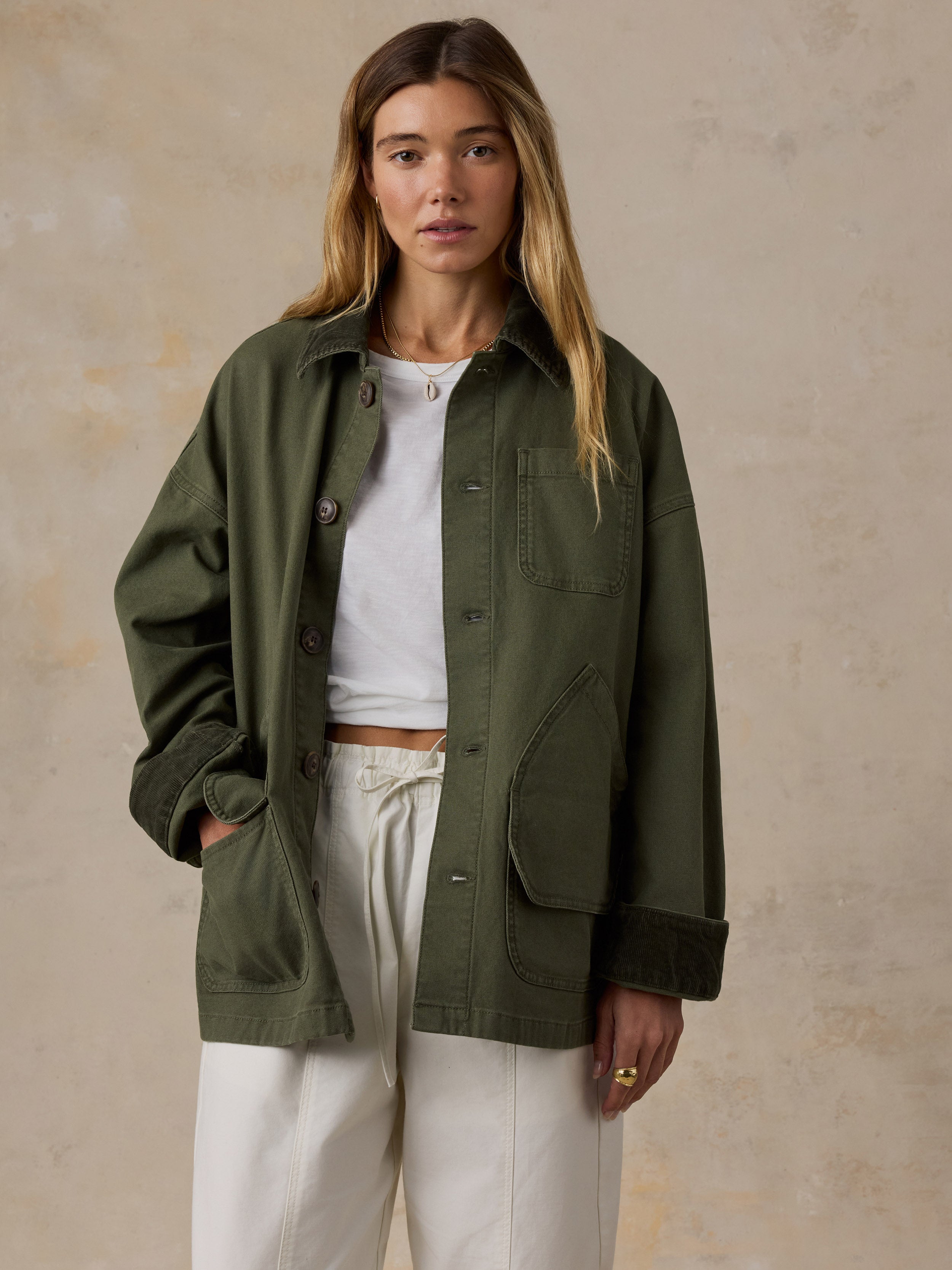 Sunwashed Canvas Barn Jacket - Olive Night