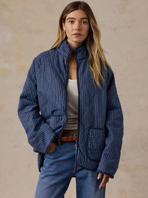Topsail Quilted Jacket - Riverline Stripe