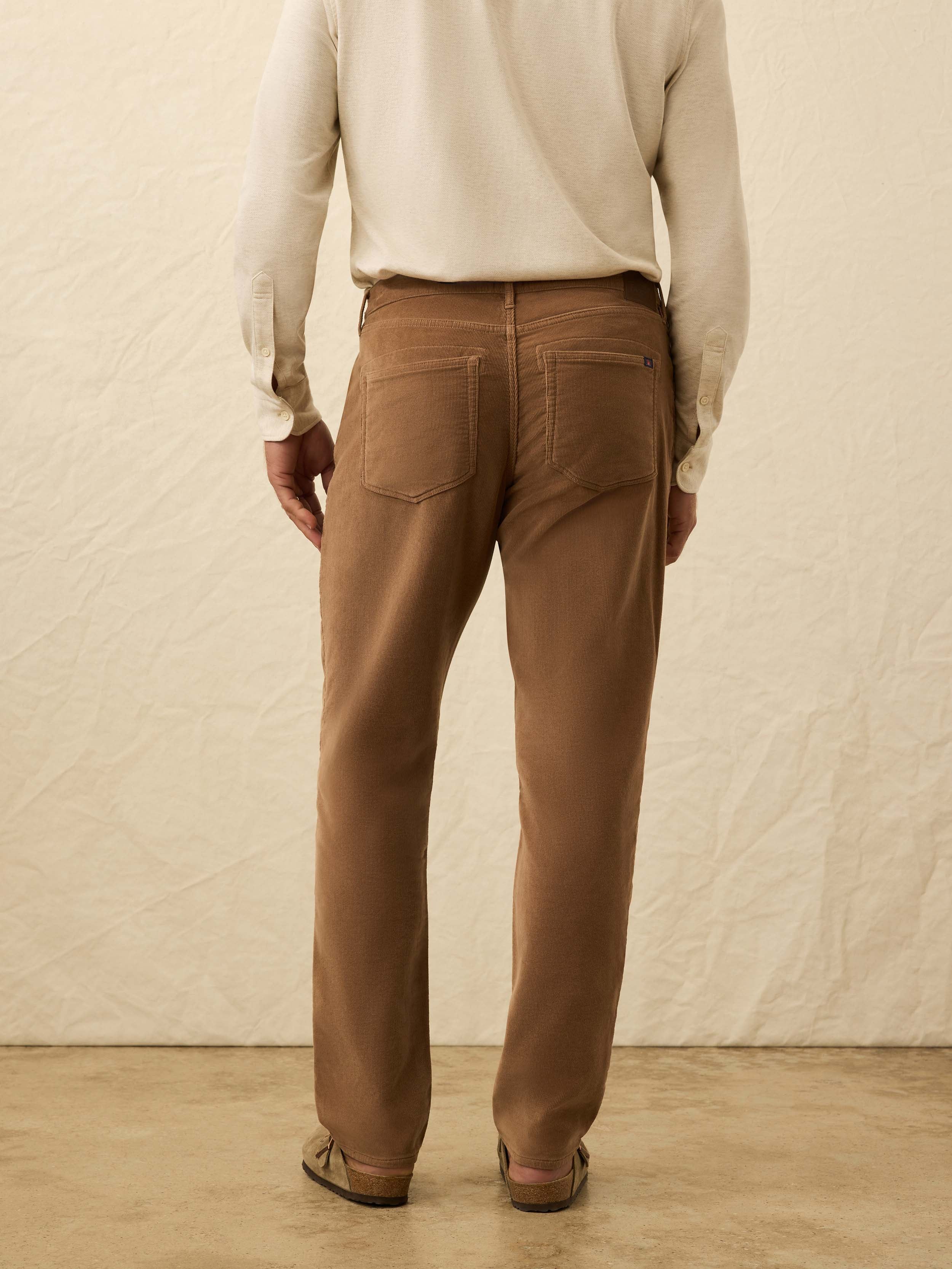 Stretch Terry Corduroy 5-Pocket Pant - Maple Brown | Faherty Brand