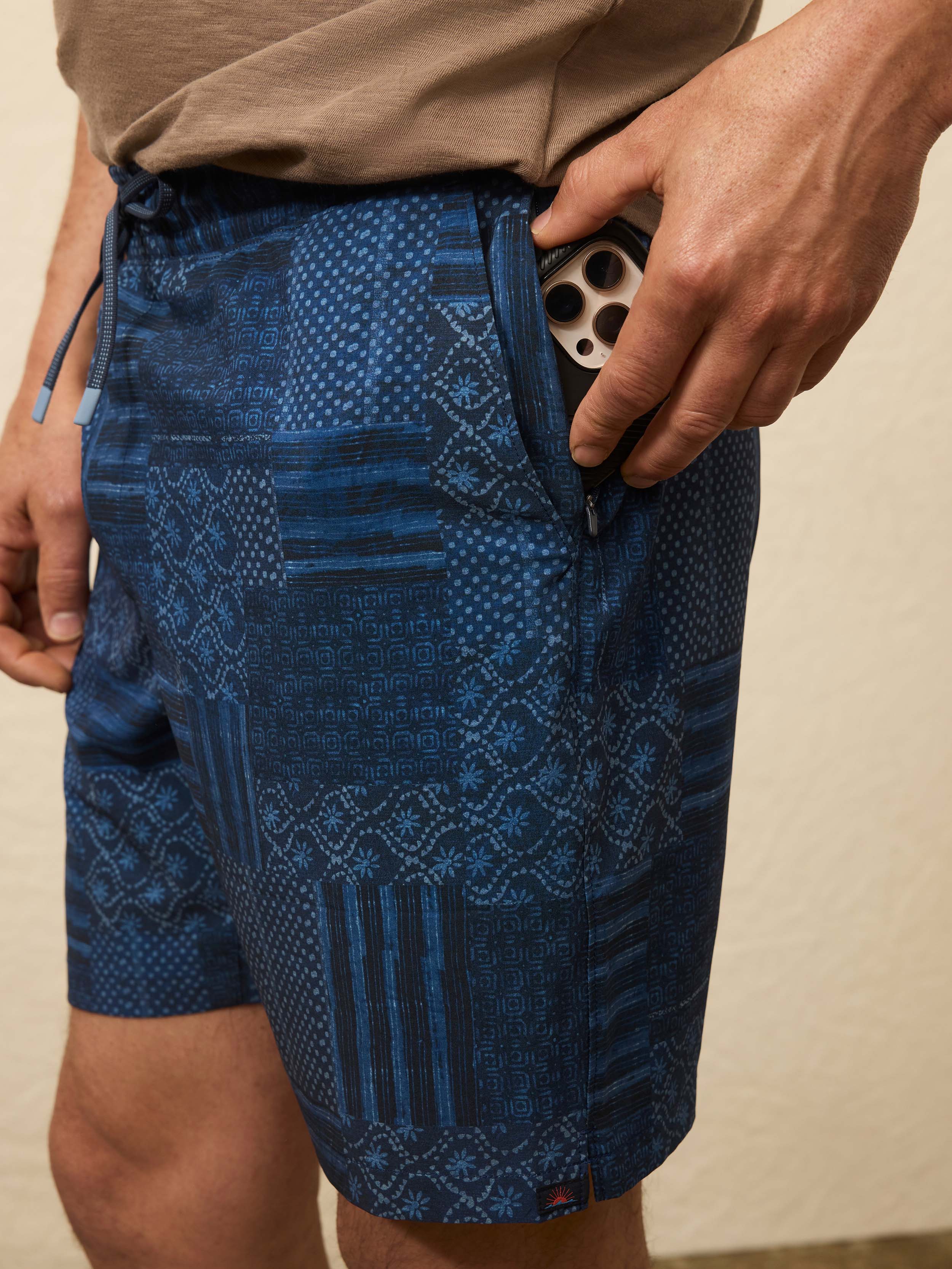Shorelite Trunk (7") - Harbor Blues Patchwork | Faherty Brand