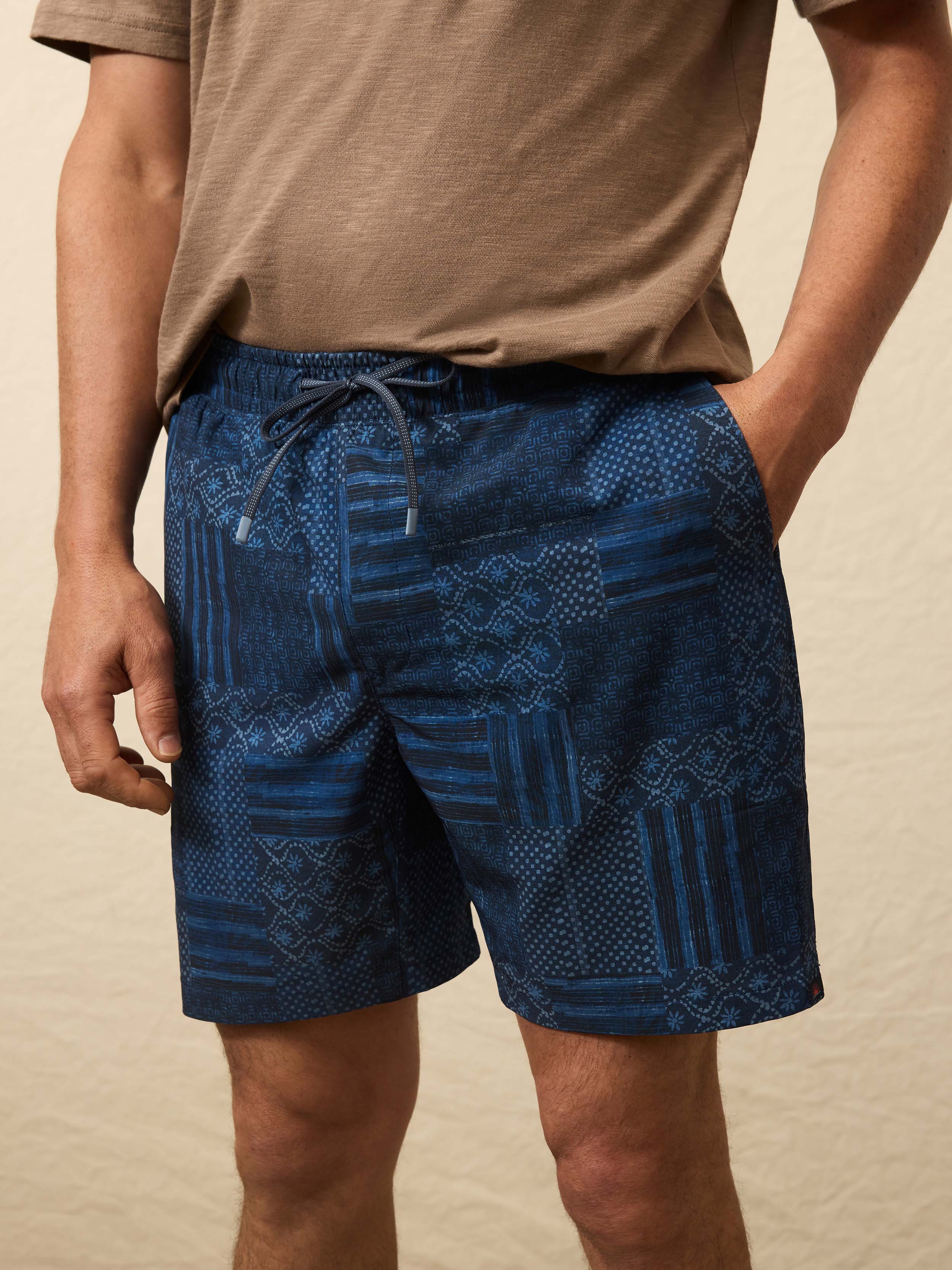 Shorelite Trunk (7") - Harbor Blues Patchwork | Faherty Brand