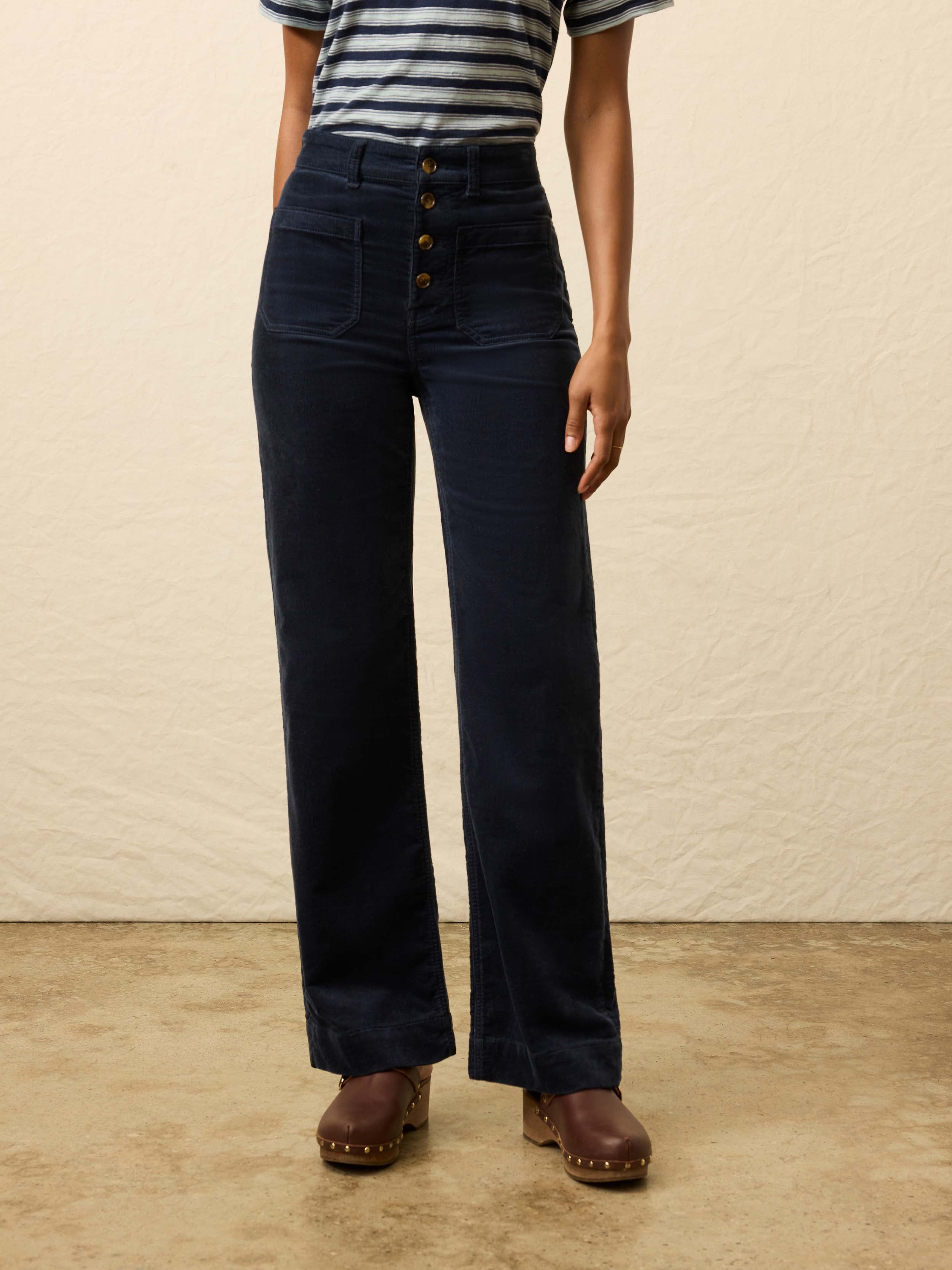 Stretch Terry Cord Patch Pocket Pant - Abyss Navy | Faherty Brand