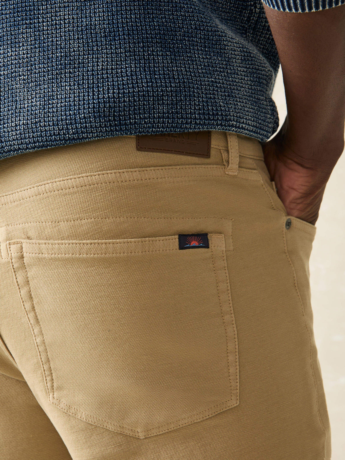  | Stretch Terry 5-Pocket Pant - Desert Khaki | Faherty Brand, image 4 of 5