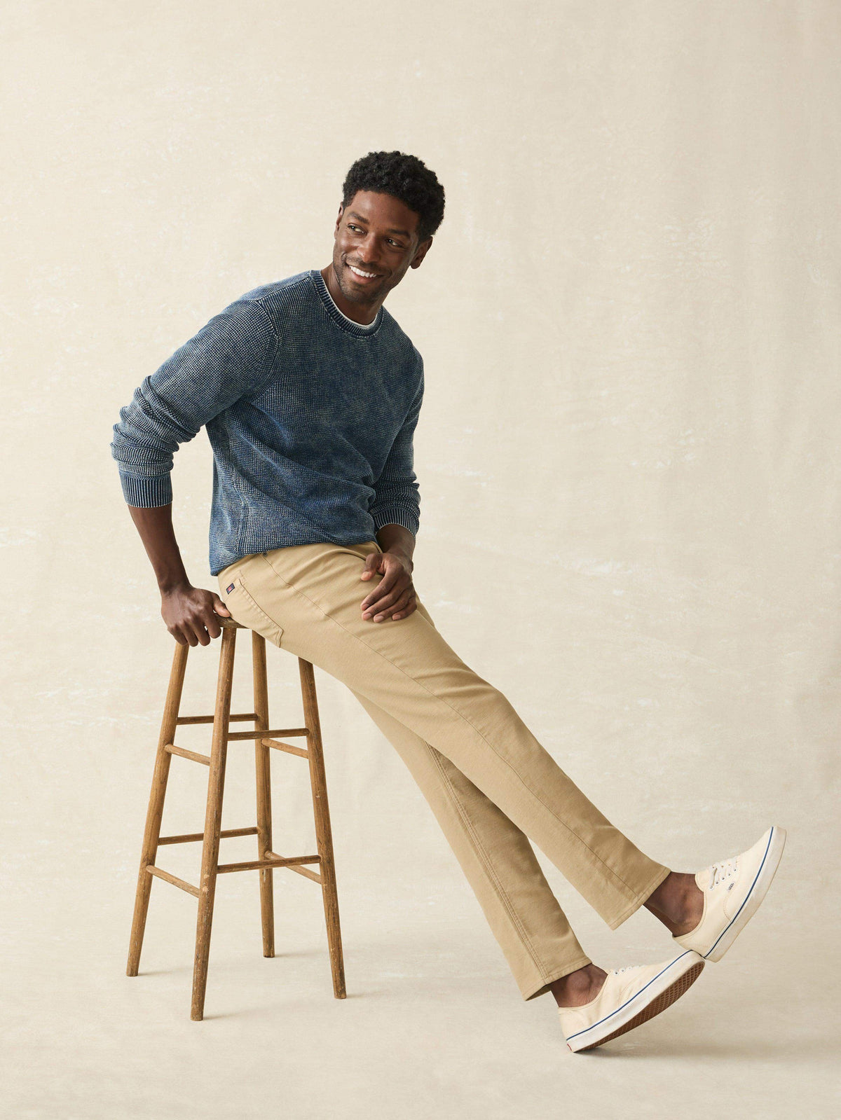  | Stretch Terry 5-Pocket Pant - Desert Khaki | Faherty Brand, image 3 of 5
