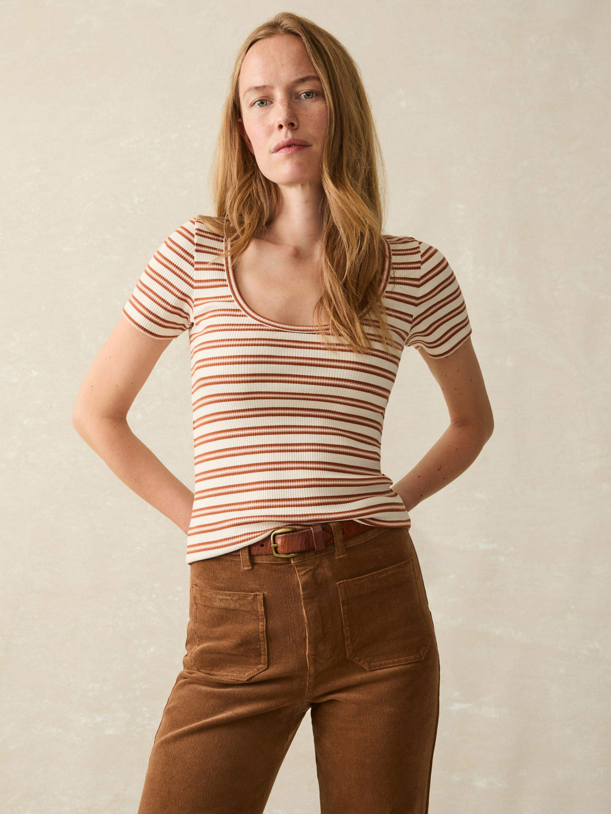 Freestyle Rib Knit Tee - Toulouse Stripe, image 1 of 5