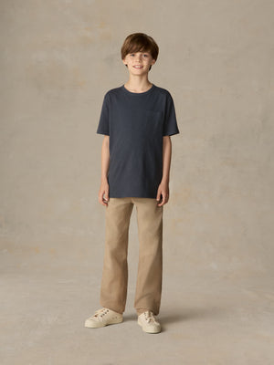 Kids Sunwashed Regenerative Pocket Tee - Dune Navy