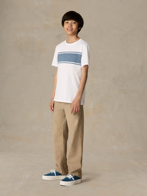 Kids Sunwashed Surf Striped Tee - White Surf Stripe