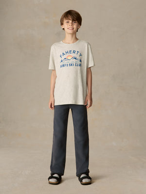 Kids Graphic Surf & Ski Club Tee - Light Grey Heather