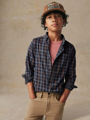 Big Kids Coastline Knit Shirt - Crestwood River Plaid
