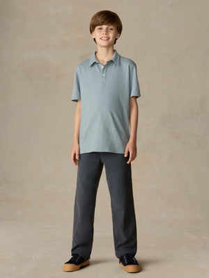 Kids Sunwashed Striped T-Shirt Polo - Mountain Wind Stripe