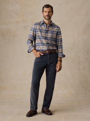 Stretch Terry Corduroy 5-Pocket Pant - Steel River