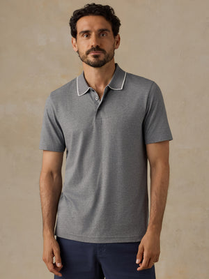 Short-Sleeve Movement Pique Polo - Snowy Rock Melange