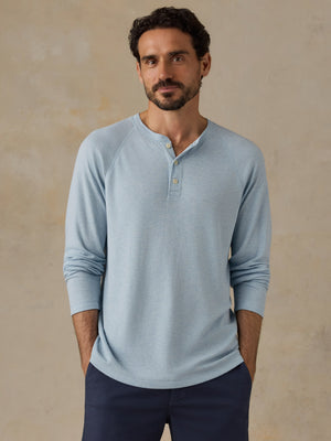 Long-Sleeve Cloud Henley - Arctic Blue Heather