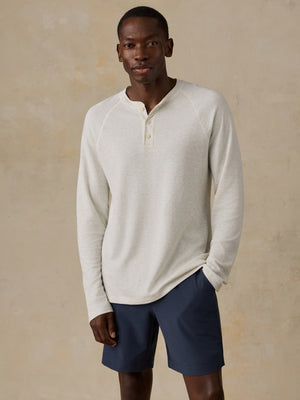 Long-Sleeve Cloud Henley - Snow Heather