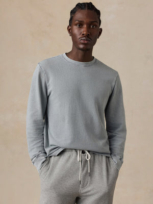 Long-Sleeve Recycled Terry Tee - Lakeshore Grey