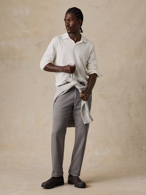 Long-Sleeve Pima Polo - White Wall