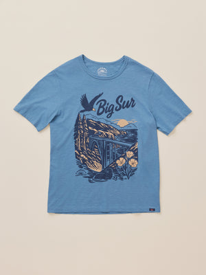 Faherty x Parks Project Big Sur Short-Sleeve Sunwashed Regenerative Tee - Blue Shore