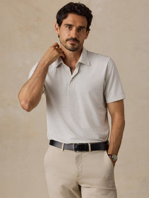 Short-Sleeve Movement™ Polo - Quarry White Stripe
