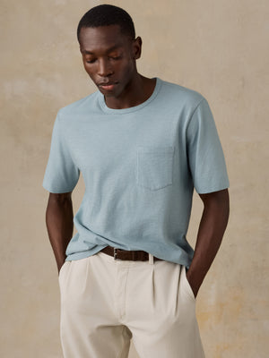 Sunwashed Regenerative Pocket Tee - Hull Teal