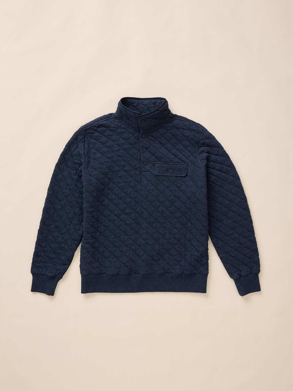 Epic Quilted Fleece Pullover - Navy Melange, image 5 of 8
