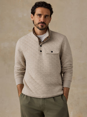 Epic Quilted Fleece Pullover - Oatmeal Melange