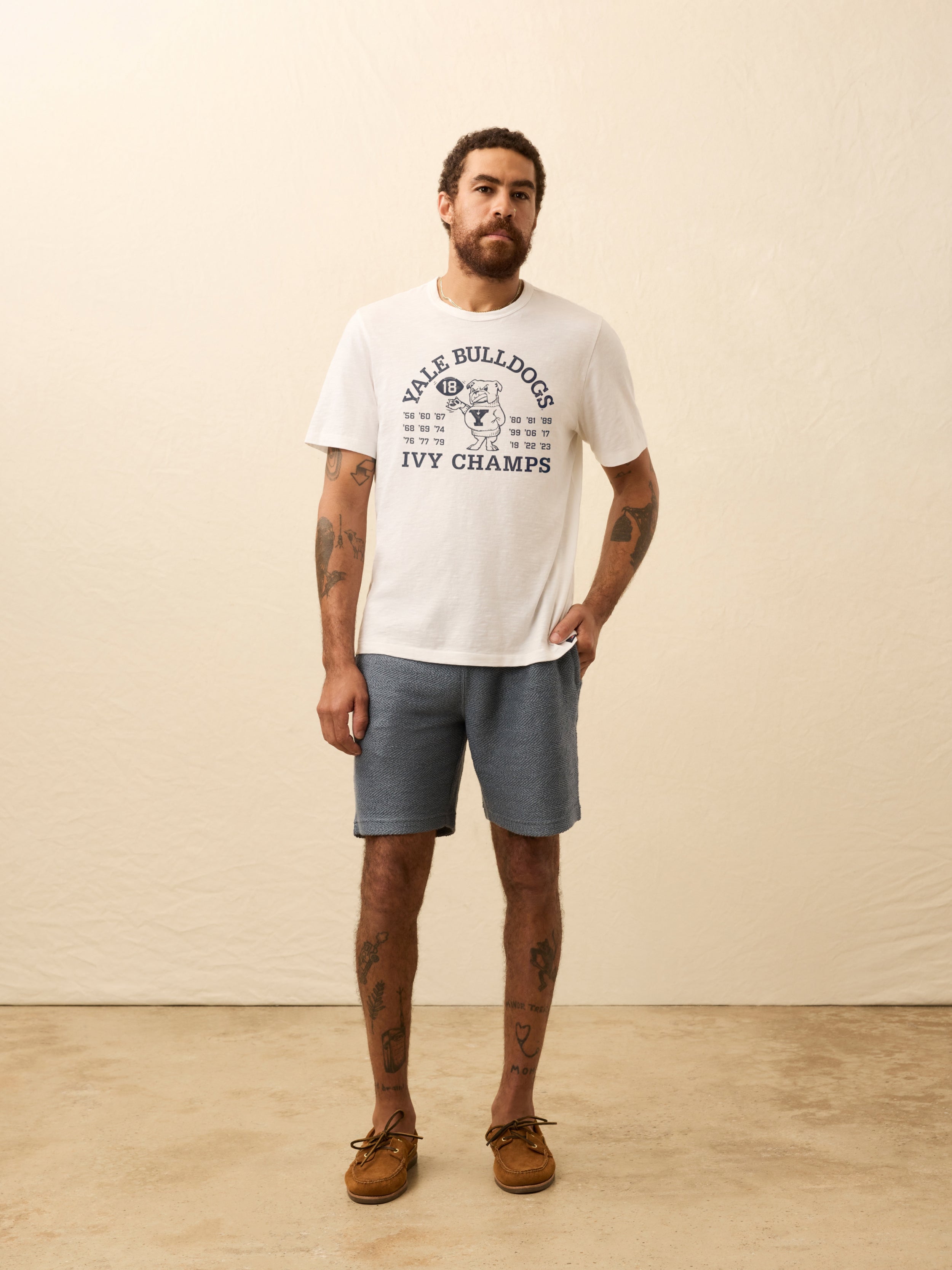 Yale Sunwashed Tee - White | Faherty Brand