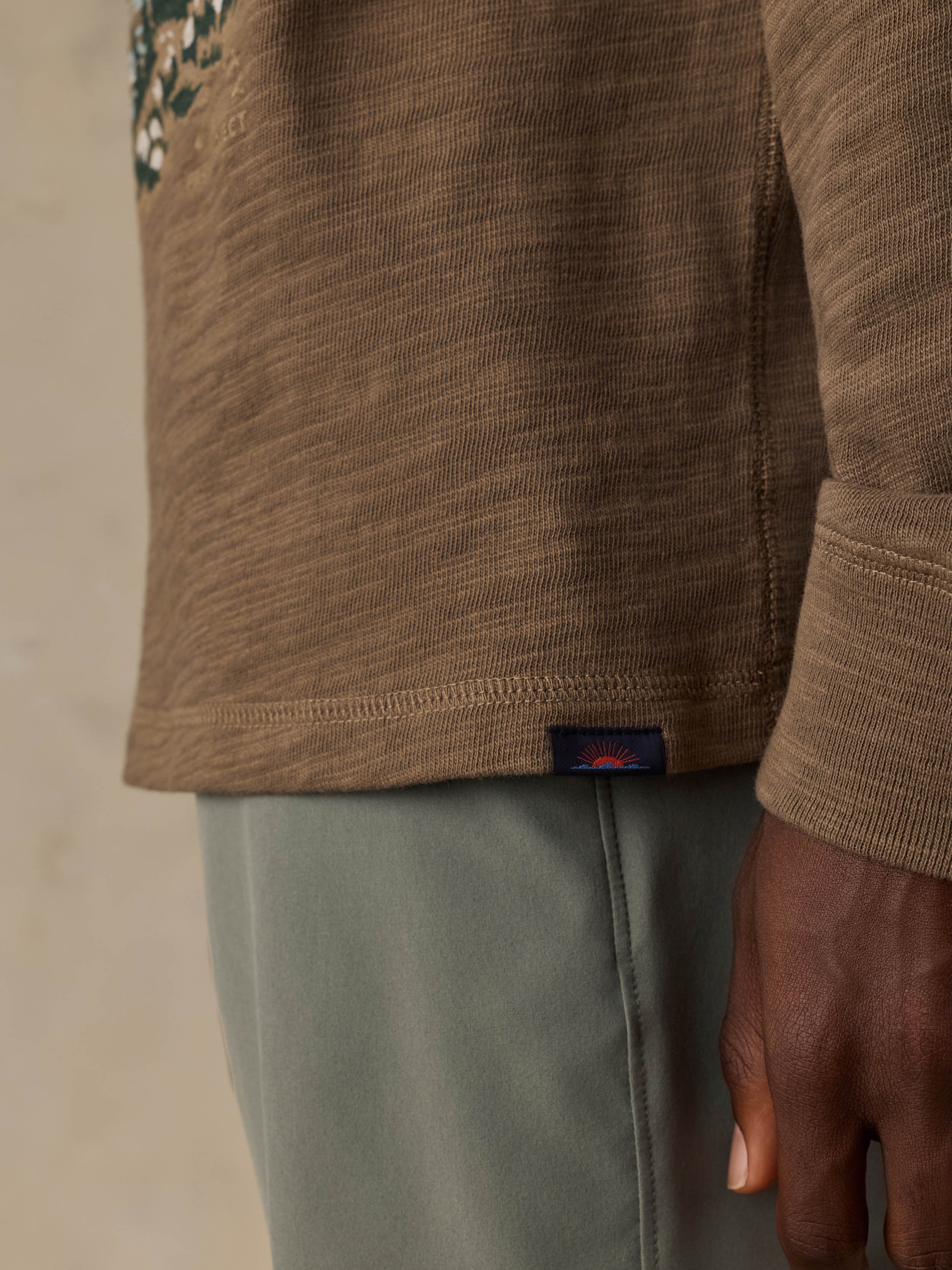 Faherty x Parks Project Rocky Mountains Sunwashed Organic Hoodie - Timber
