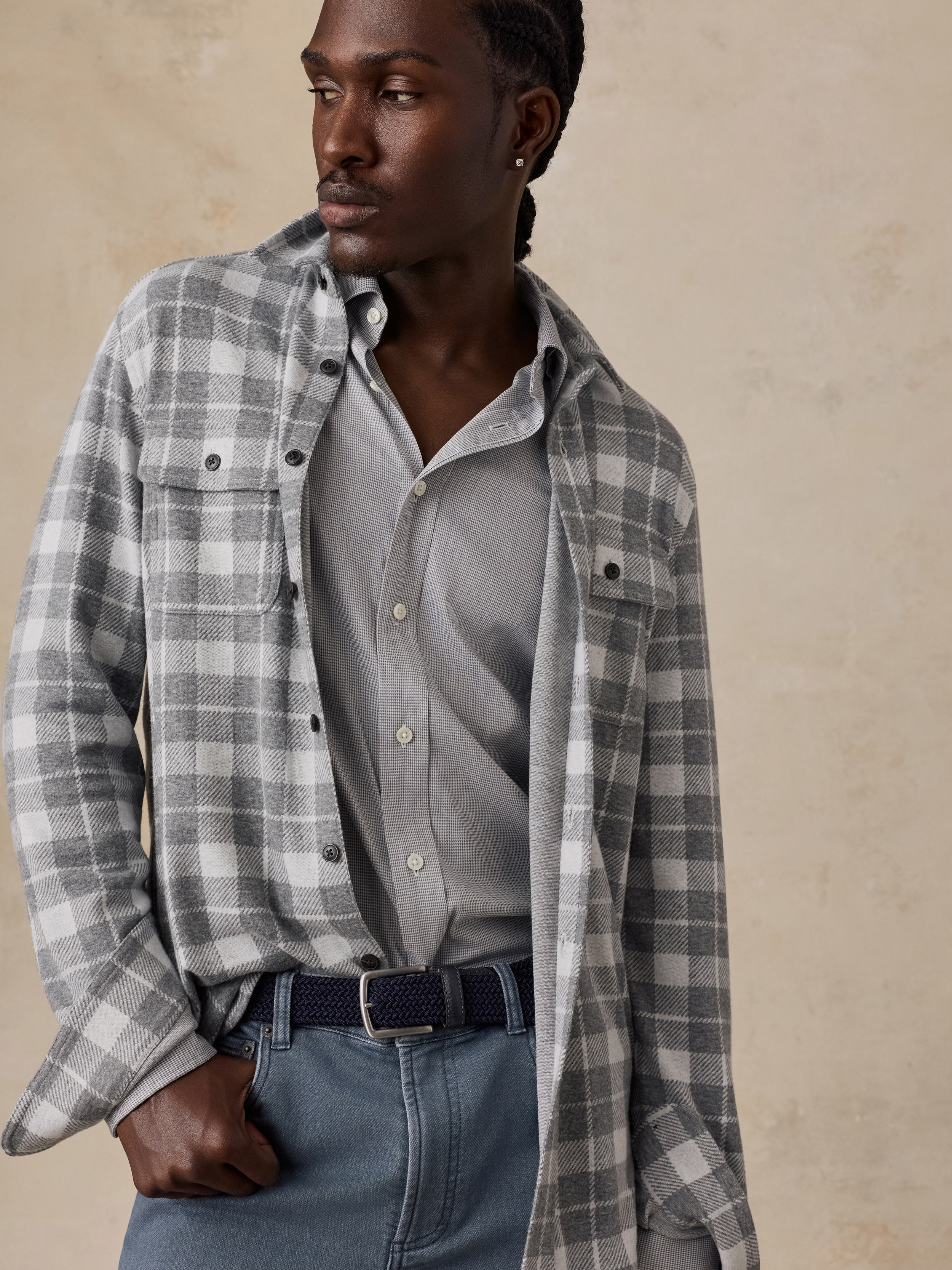 The Movement™ Shirt - Grey Pincheck
