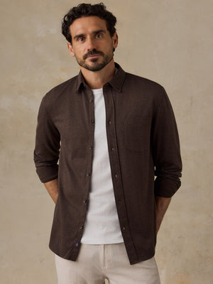 Coastline Knit Shirt - Brown Road Twill