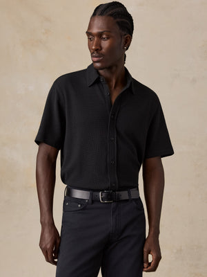 Short-Sleeve Waffle Knit Shirt - Ridge Black