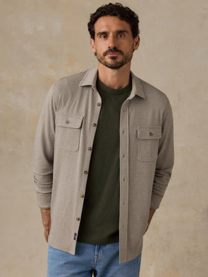 Legend Sweater Shirt - Taupe Brown Pincheck