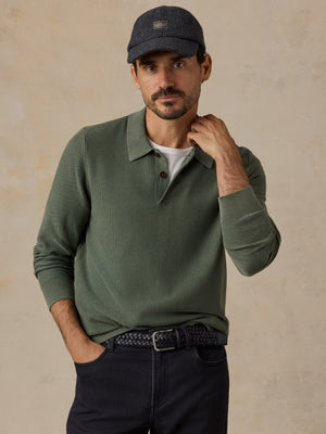 Lightweight Sunwashed Sweater Polo - Mountain Green