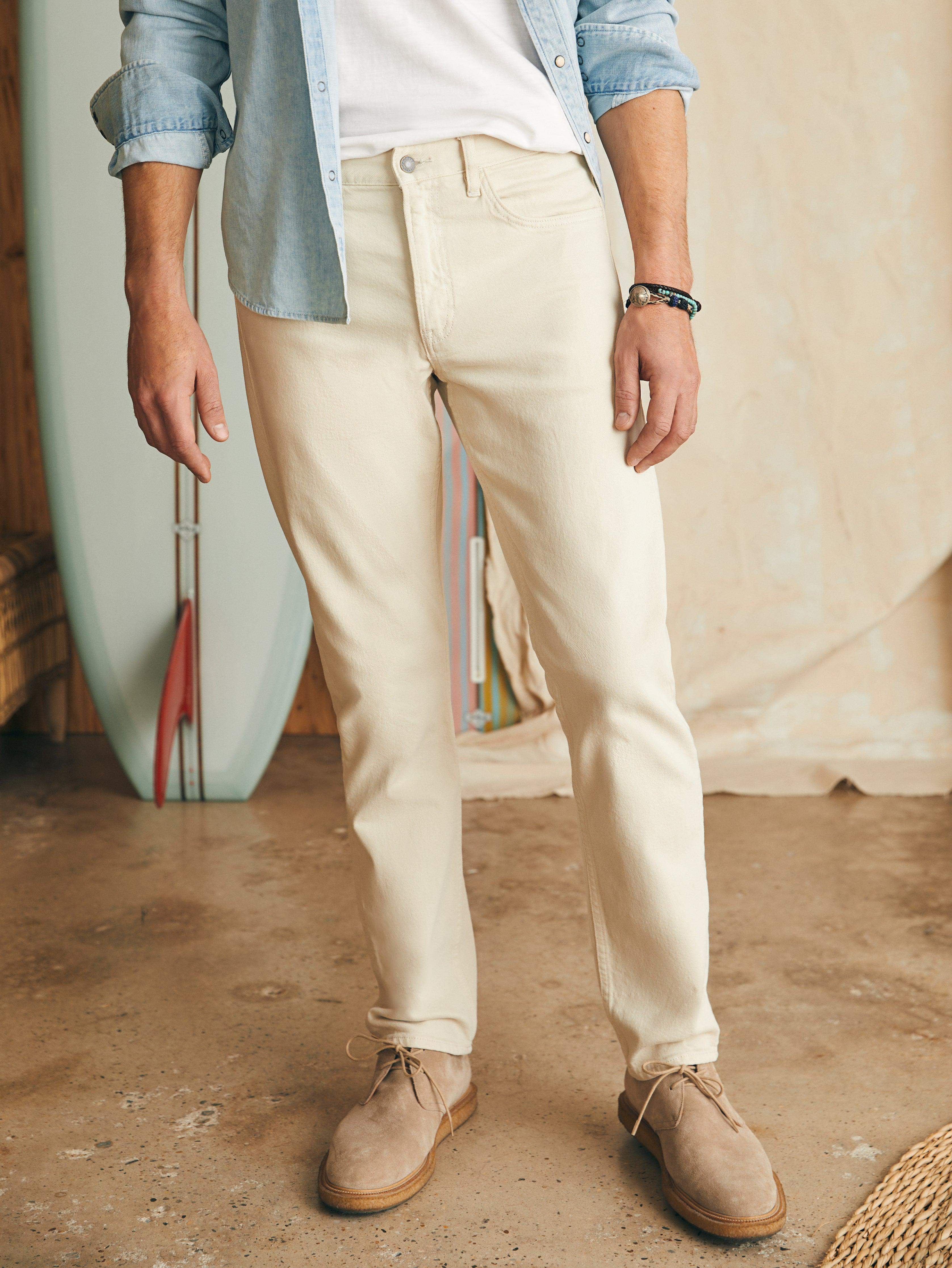 Slim Straight Denim - Stone | Faherty Brand