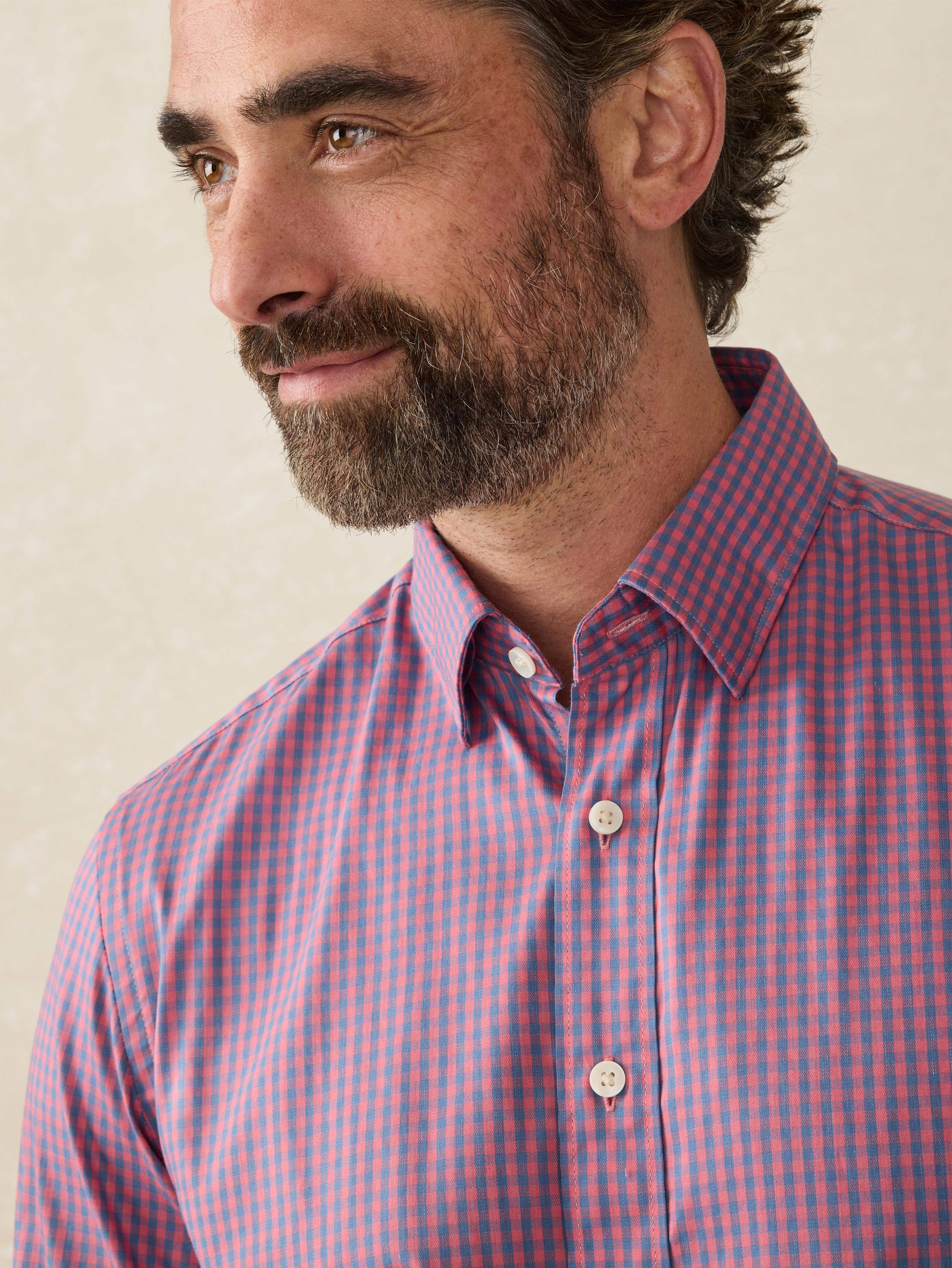 The Movement™ Shirt - Blue Rose Gingham | Faherty Brand