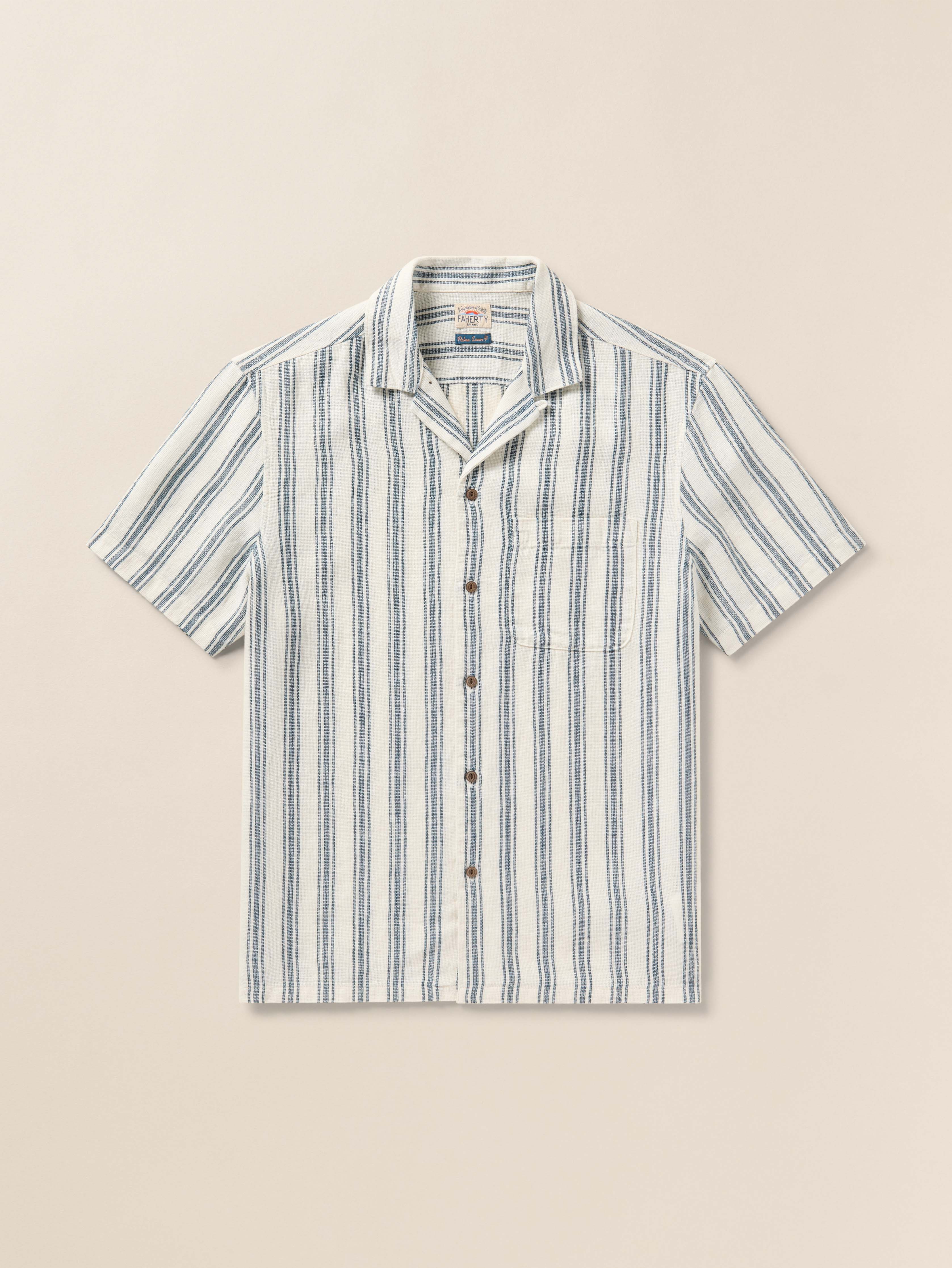 Short-Sleeve Palma Linen Camp Shirt - Ryecroft Valley Stripe | Faherty Brand
