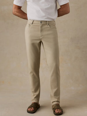 Stretch Terry 5-Pocket Pant - Stone