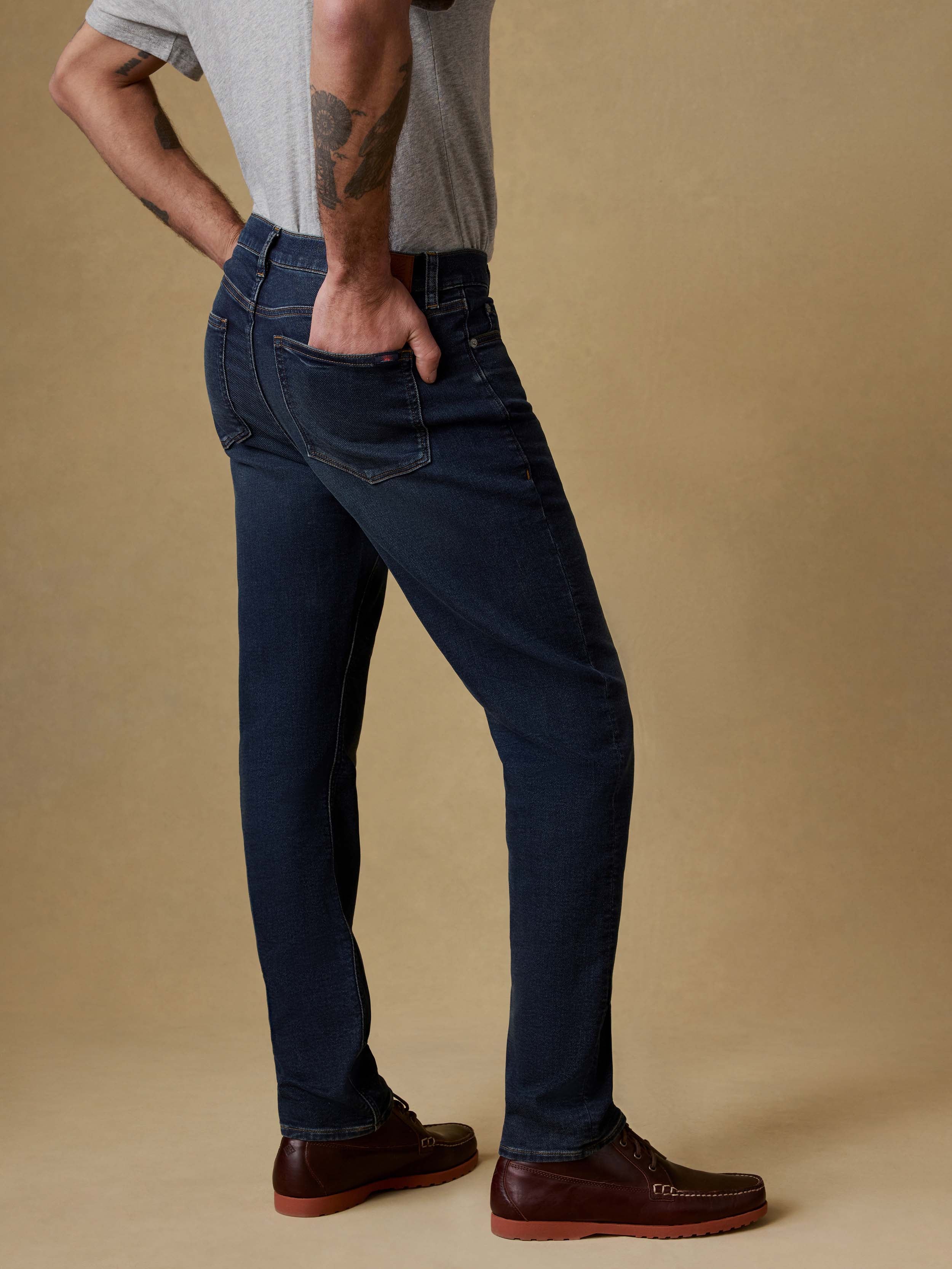 Stretch Terry Indigo 5-Pocket - Belmar Coast Wash | Faherty Brand
