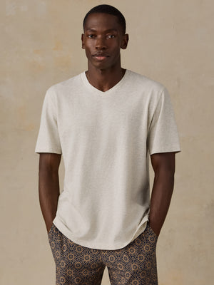 Short-Sleeve Sunwashed V-Neck Tee - Island Dune Heather