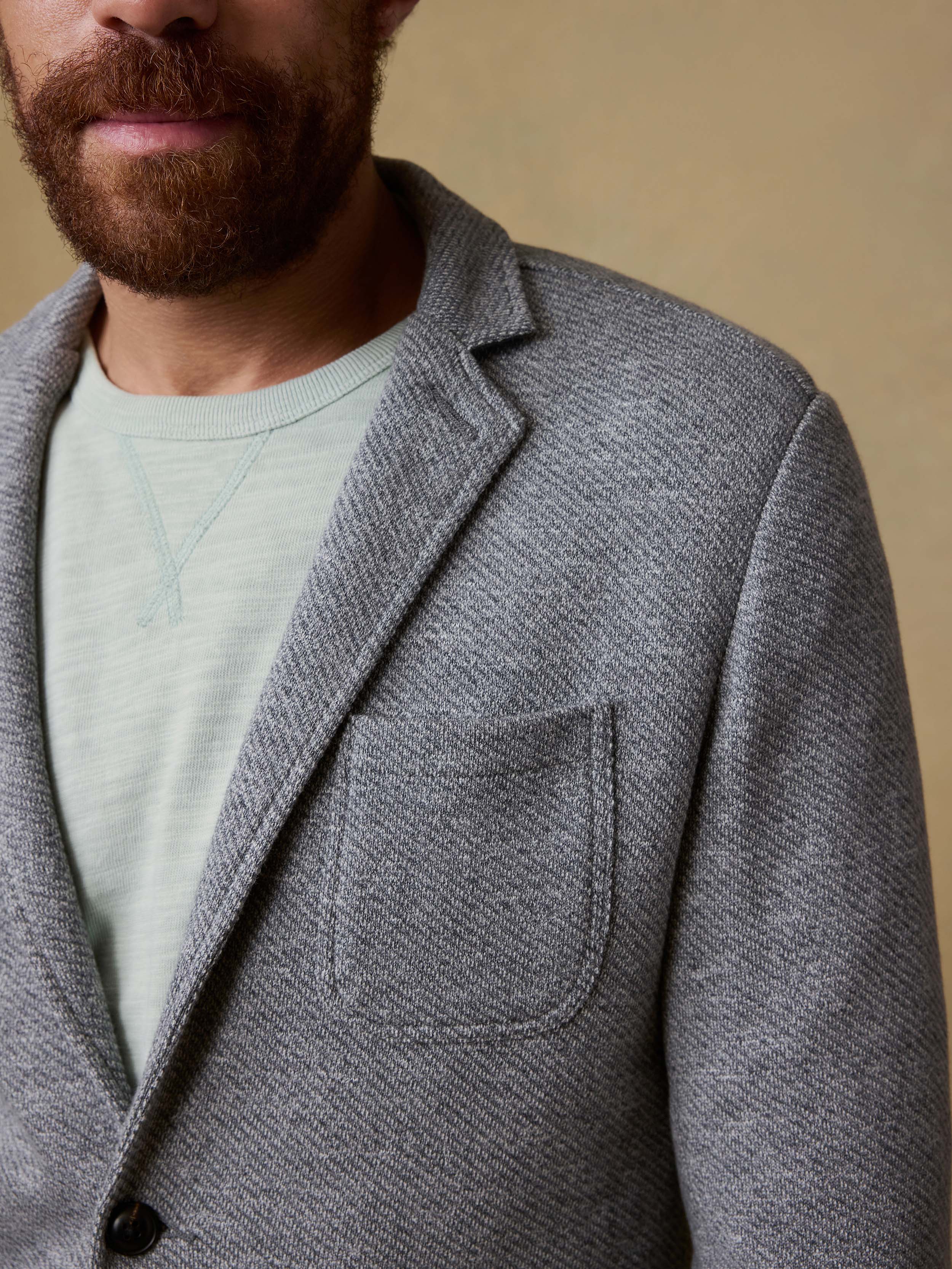 Inlet Knit Blazer (Short) - Medium Grey Melange | Faherty Brand