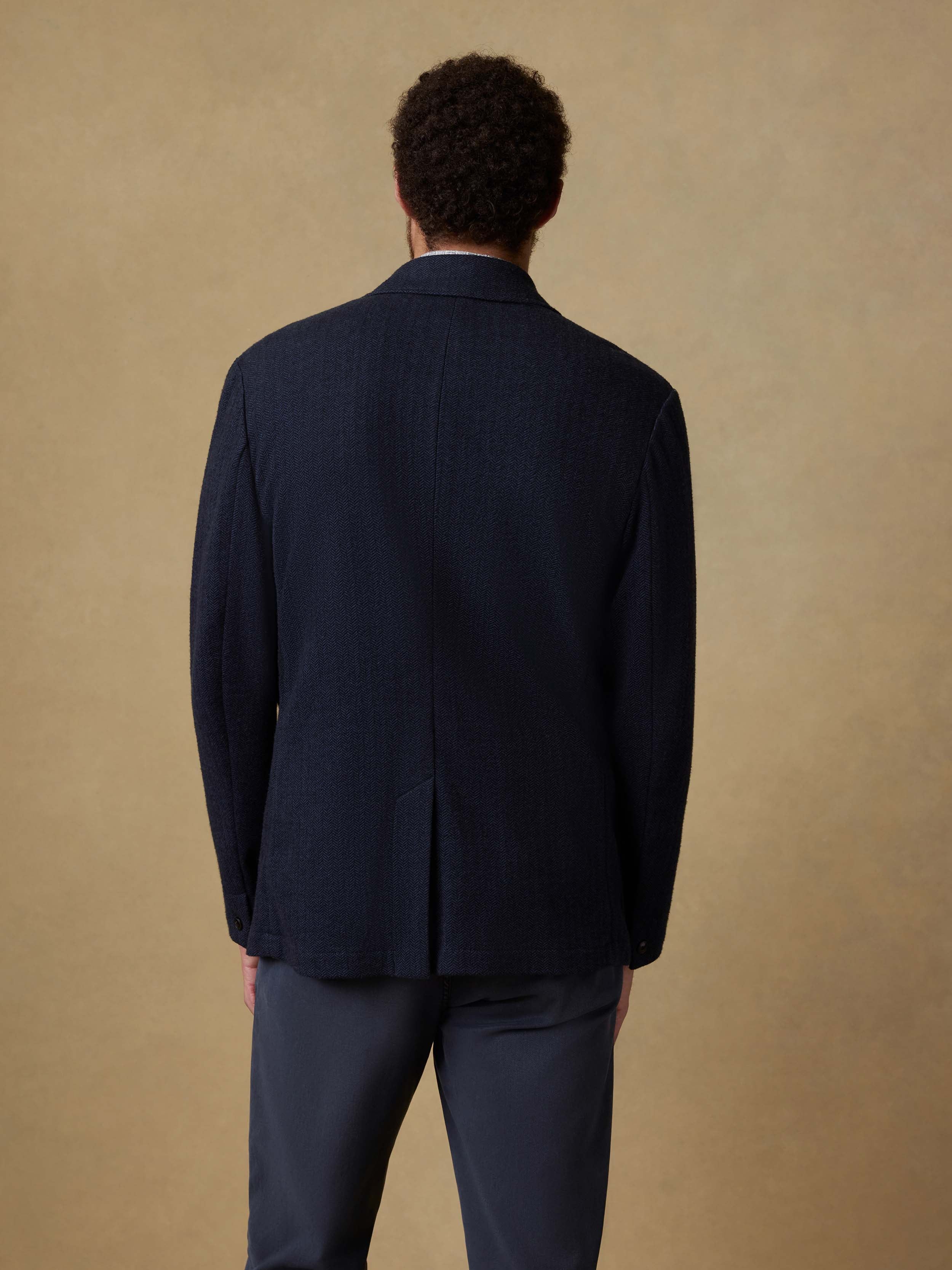 Inlet Knit Tweed Blazer - Navy Twilight Herringbone | Faherty Brand