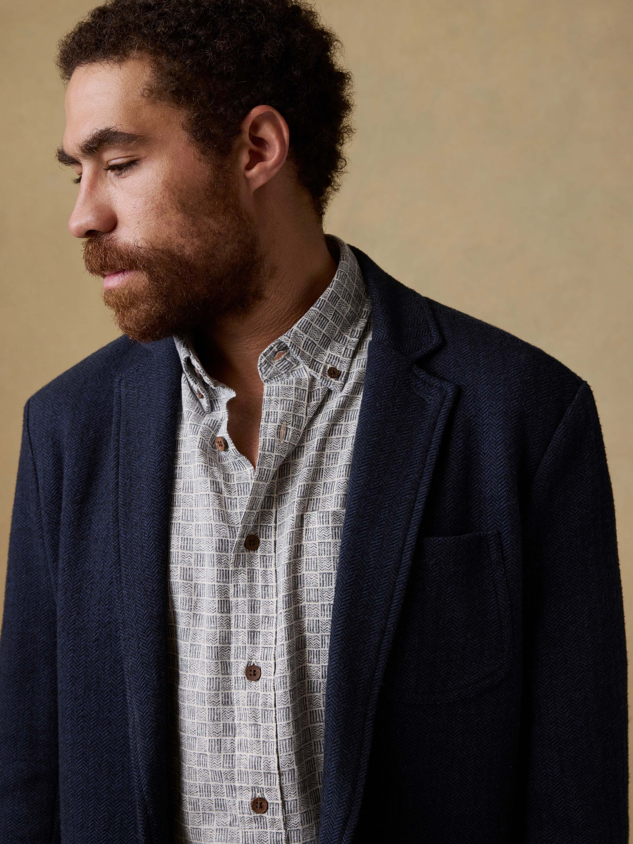 Inlet Knit Tweed Blazer - Navy Twilight Herringbone | Faherty Brand