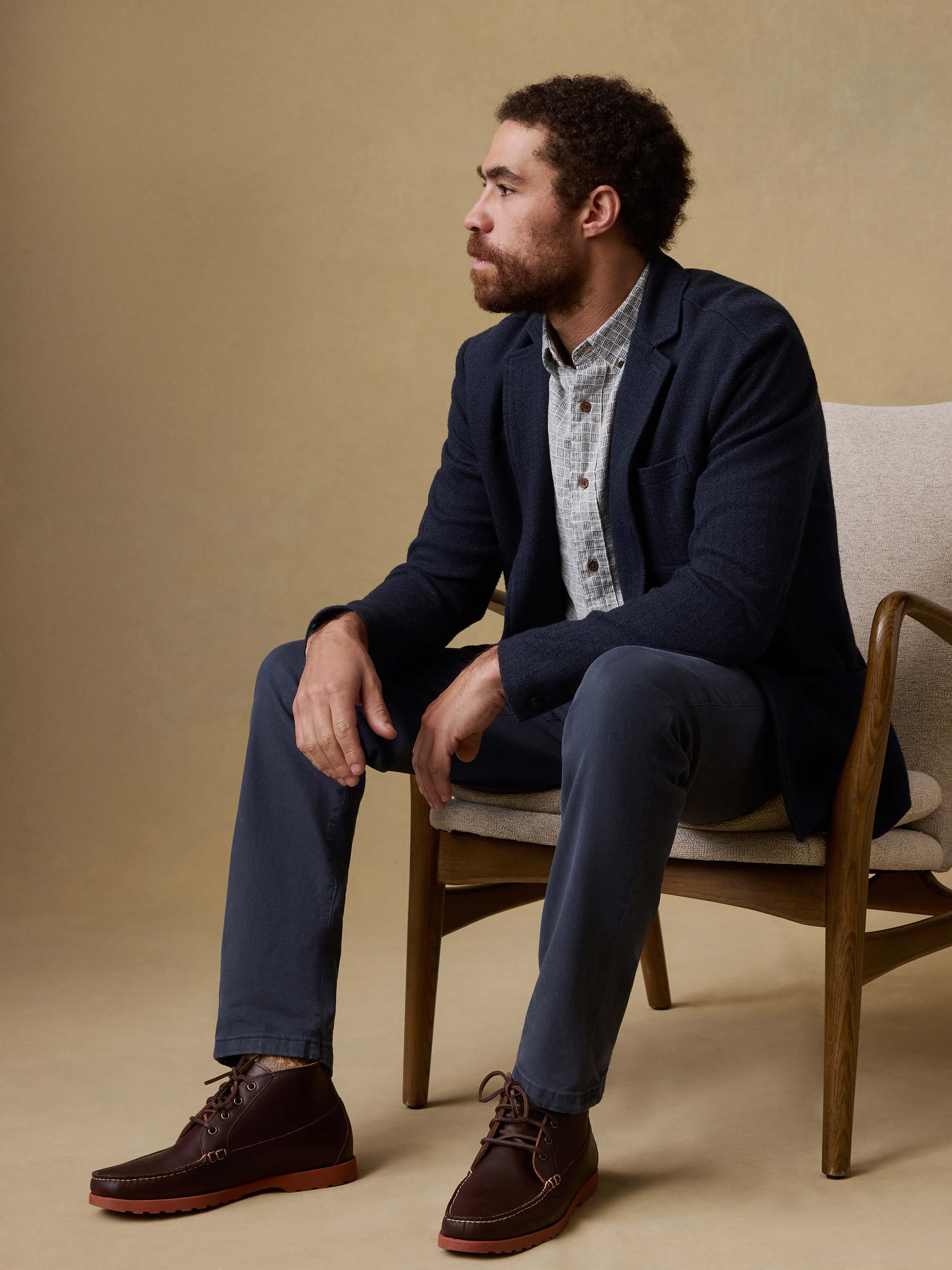 Inlet Knit Tweed Blazer - Navy Twilight Herringbone | Faherty Brand