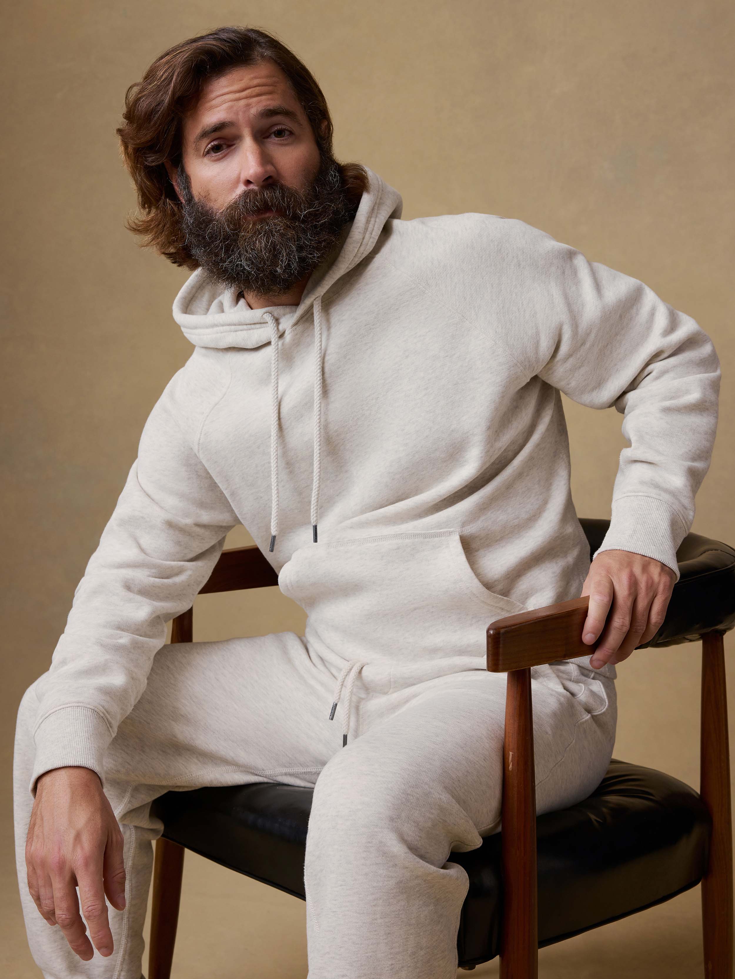 High Standard Fleece Hoodie - Antique Ivory Heather | Faherty Brand