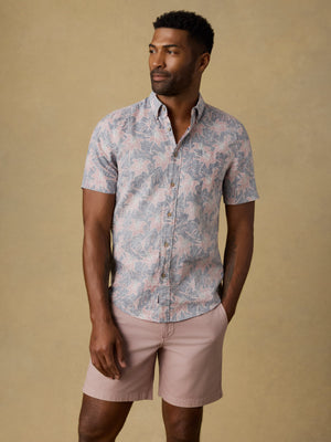 Short-Sleeve Breeze Shirt - Navy Red Lotus
