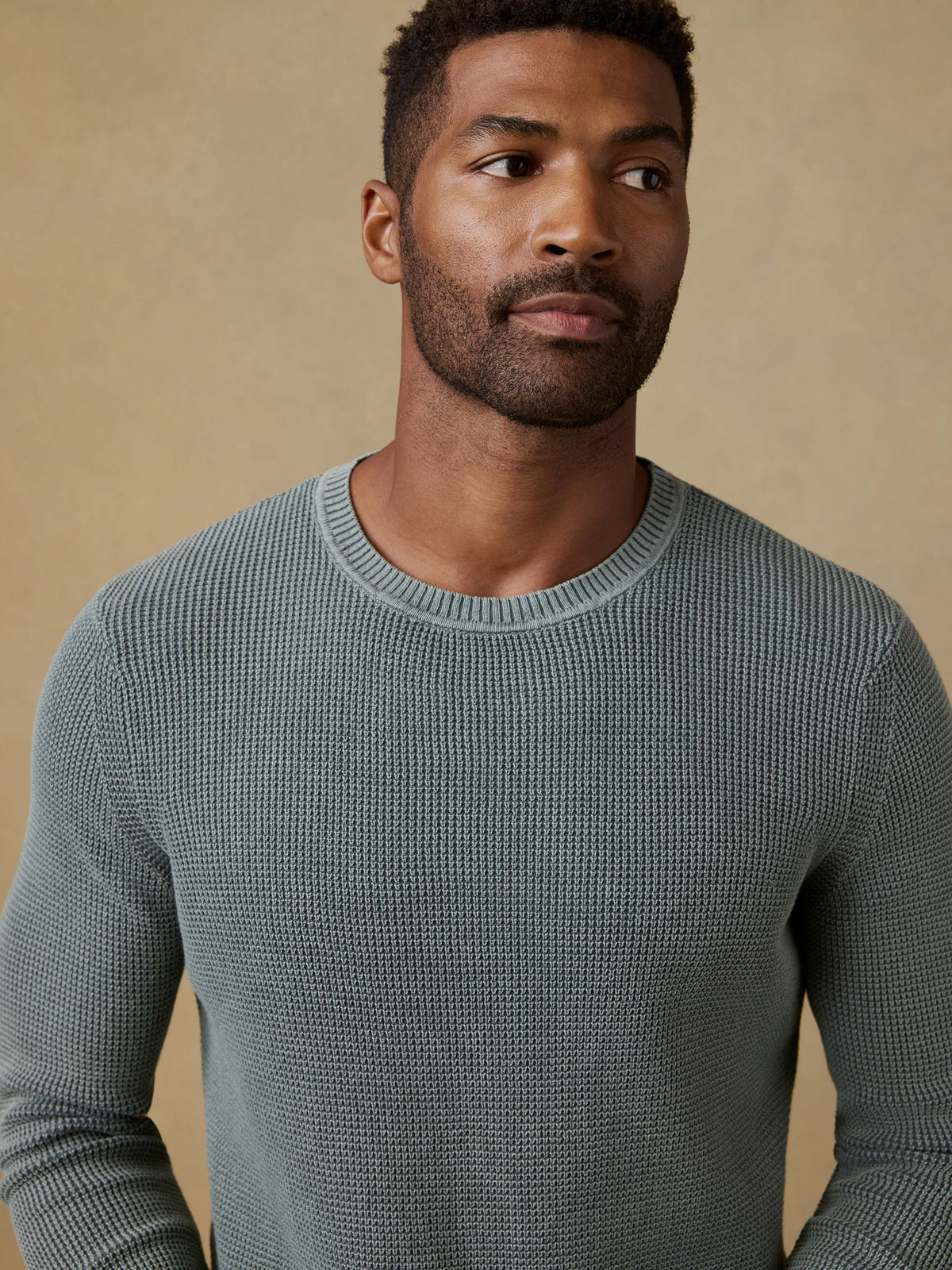  | Sunwashed Crewneck Sweater - Mountain Olive | Faherty Brand, image 3 of 5