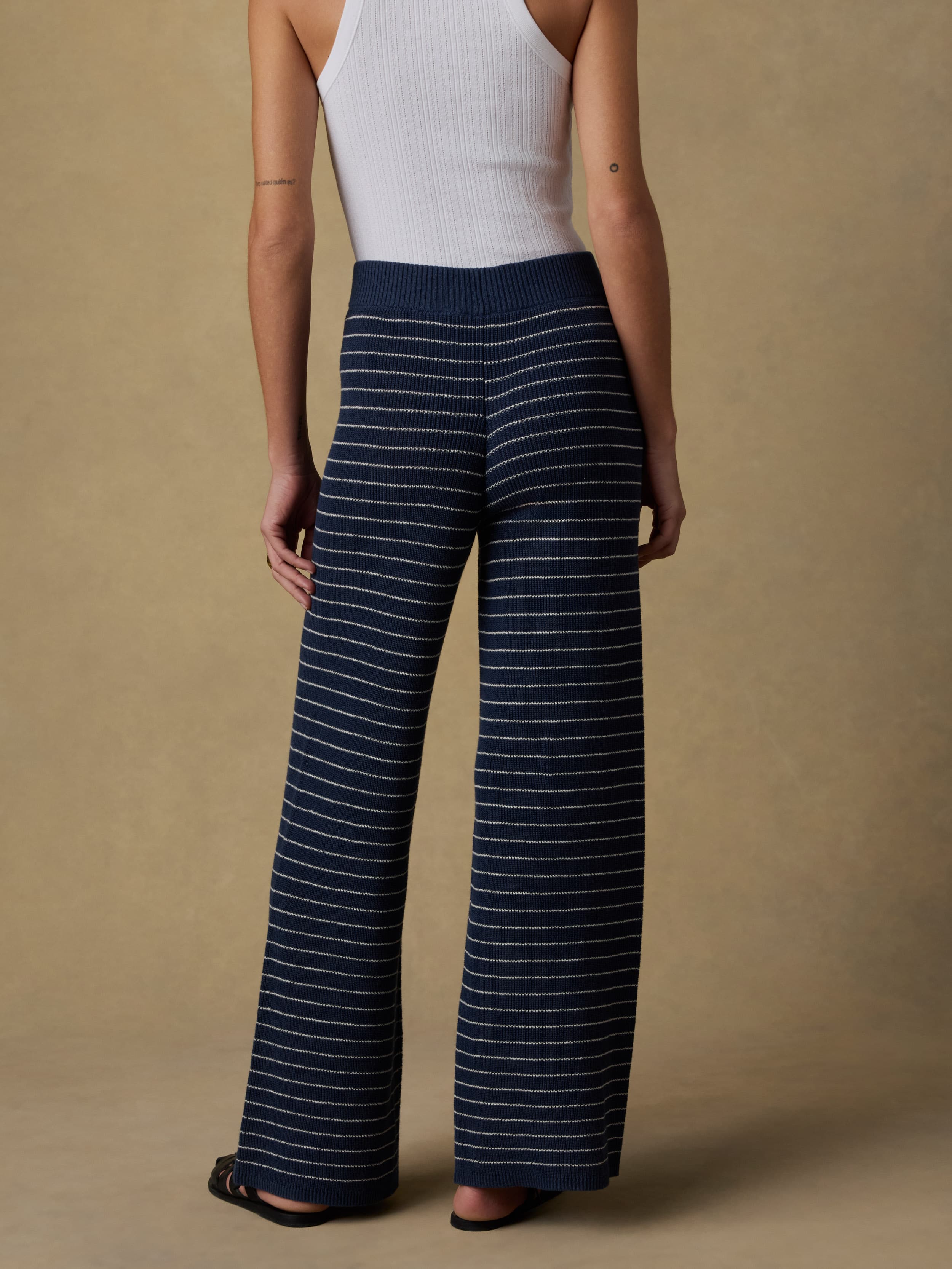 Miramar Linen Sweater Pant - Navy Stripe | Faherty Brand