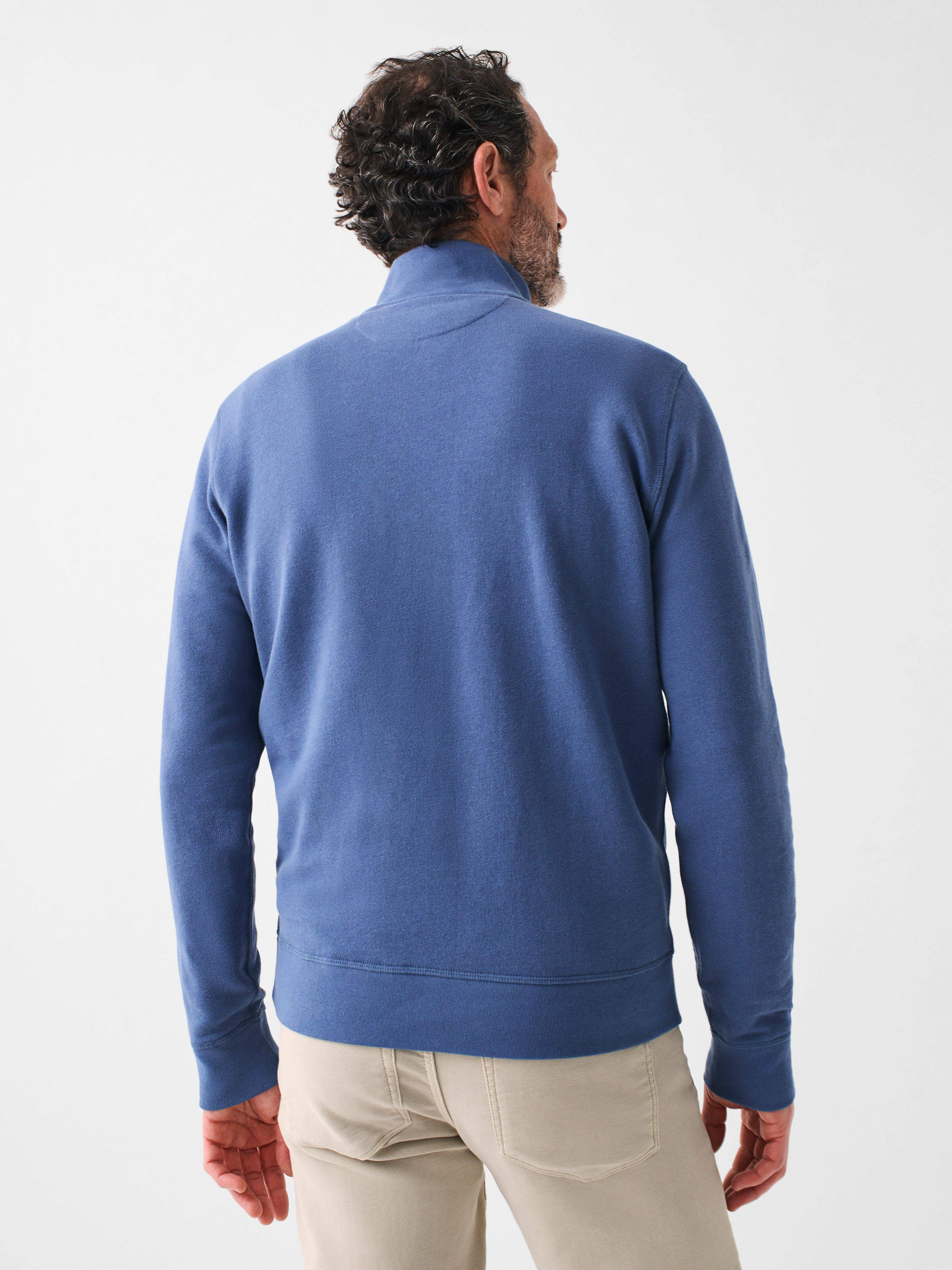 Spring Lake Long-Sleeve Terry Quarter-Zip - Faded Navy
