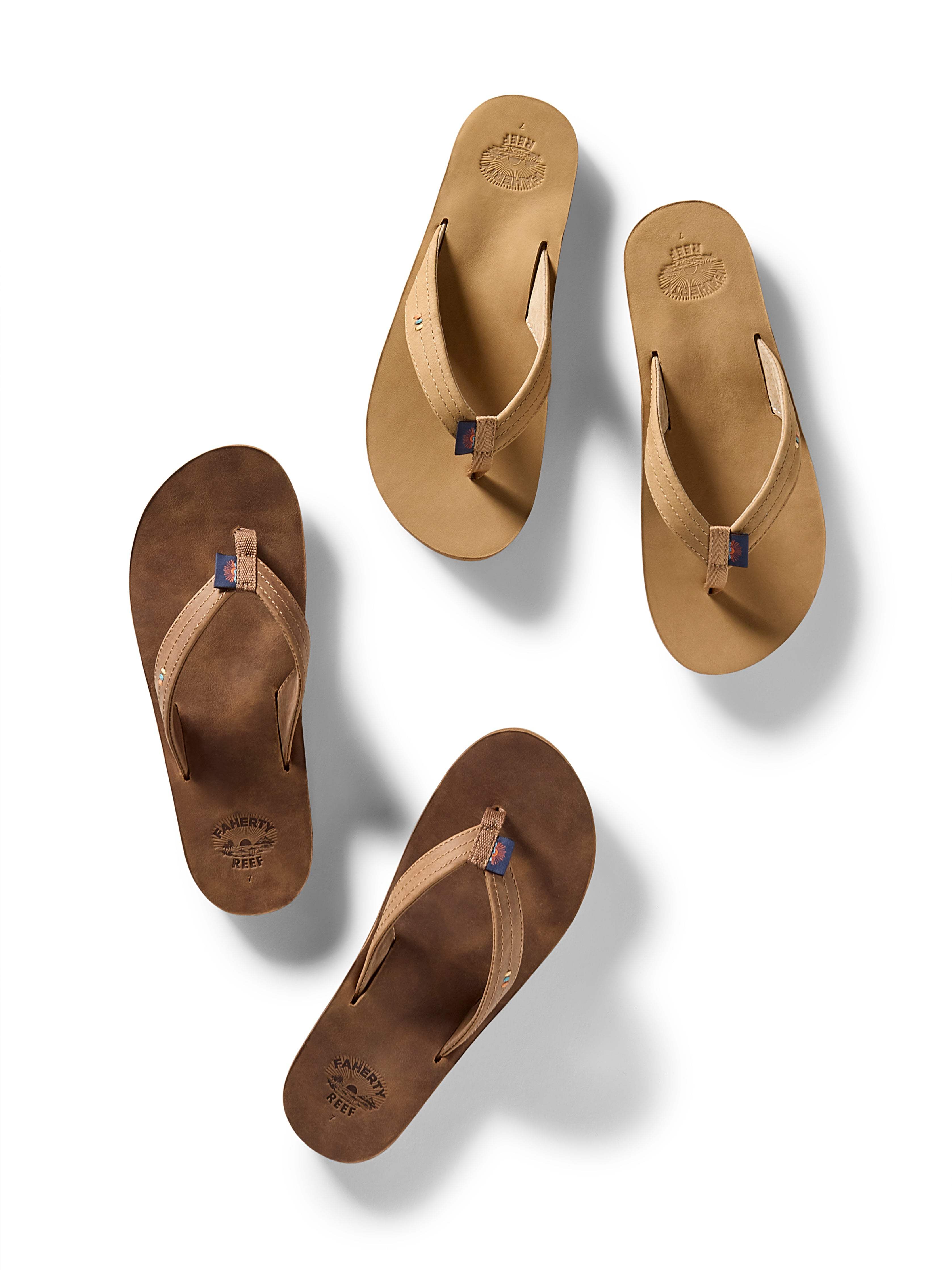 Faherty X Reef Draftsmen Flip Flop - Dark Brown | Faherty Brand