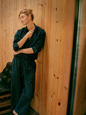 Cotton Hemp Utility Pant - Indigo Wharf Stripe